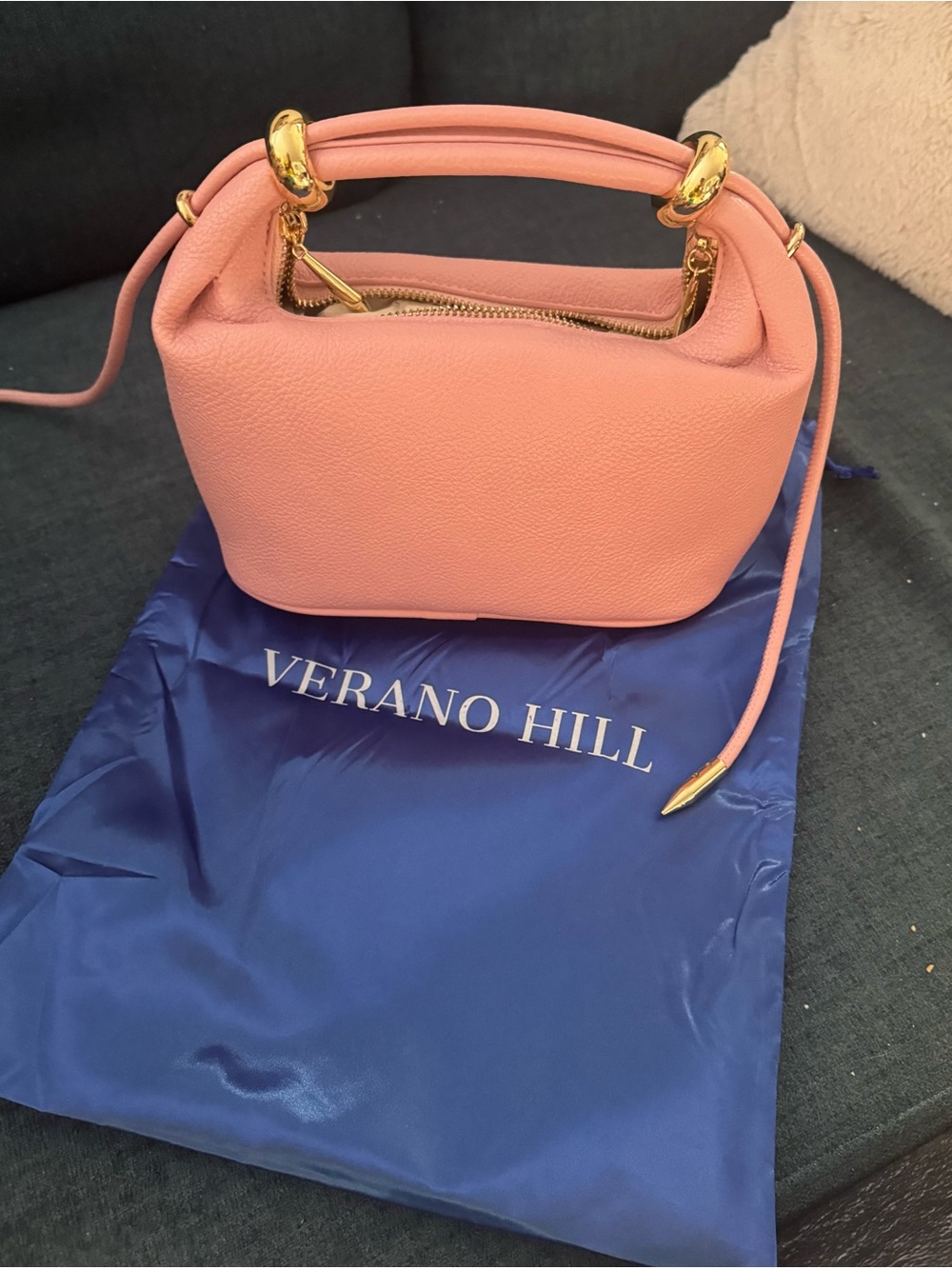 Verano Hill Pink Pebbled Leather Mini Top-Handle Bag